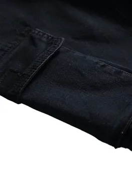2021 Nov Prihod Moški Modni Motorno Kolo Črne Jeans, Moda Multi-Žep Hlače Modni Trend Novih Slim Hlače Punk Noge Hlače 3