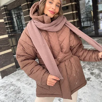 2022 novo modno jesen in zimo dame hooded bombažno jakno toplo dolgimi rokavi ženske trendy bombaž jakna 3