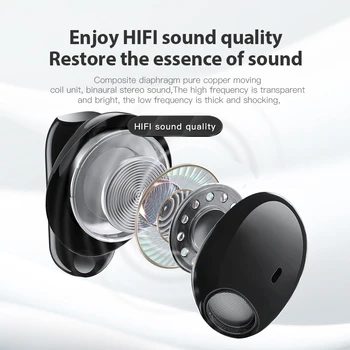 Essager TWS Bluetooth 5.2 Brezžične Slušalke Slušalke Stereo Nepremočljiva Šport Čepkov Z HiFi Glasbeni Dotik za Nadzor Mikrofona, 3