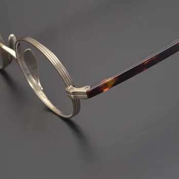 Japonska Ročno Titana Krog Okvir Letnik Moški Očala Super Lahka Majhen Obraz, Očala Ženske Visoka Kratkovidnost Oculos 3