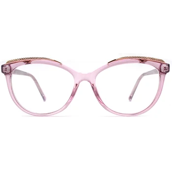 S2855E Ženske, Kovin, Plastike Modni Očala Krog Letnik Optičnih Očal Okvir 3