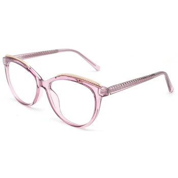 S2855E Ženske, Kovin, Plastike Modni Očala Krog Letnik Optičnih Očal Okvir 4