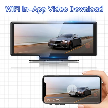 11 Inch Za Carplay/ Android Auto Avto DVR Dvojno Kamere 2.5 K Dash Cam, WIFI, GPS, Avto Fotoaparat, Video Snemalnik Za Avtomobile 5