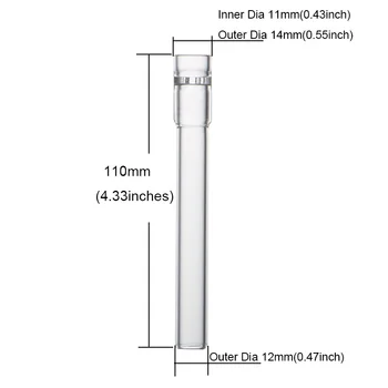 1Pc 110mm(4.33 palcev) Ukrivljena Ukrivljena/Ravne Stekleni Cevi Steblo Tobak Steklena Cev S 4 Luknjami Filter 5