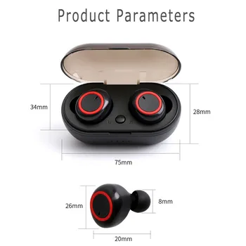 Y50 TWS Bluetooth Slušalke Brezžične Slušalke Stereo Gaming Slušalke Športne Nepremočljiva Bas V Uho Čepkov 5