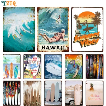 Jadranje Surf Havajih Letnik Plakat Kovinski Tin Prijavite Osebno Dnevna Soba Dekorativne Plošče Retro Slikarstvo Dekor DU-11428B